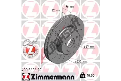 ZIMMERMANN Brzdov kotou drkovan COAT Z - 330 mm ZIM 400.3606.20, 400.3606.20