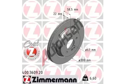 ZIMMERMANN Brzdov kotou COAT Z - 300 mm ZIM 400.3609.20, 400.3609.20