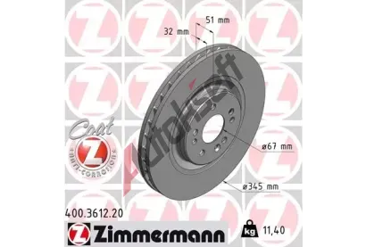 ZIMMERMANN Brzdov kotou COAT Z - 345 mm ZIM 400.3612.20, 400.3612.20