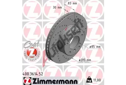 ZIMMERMANN Brzdov kotou drkovan SPORT COAT Z - 315 mm ZIM 400.3614.52, 400.3614.52