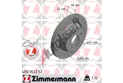 ZIMMERMANN Brzdov kotou drkovan SPORT COAT Z - 300 mm ZIM 400.3622.52, 400.3622.52