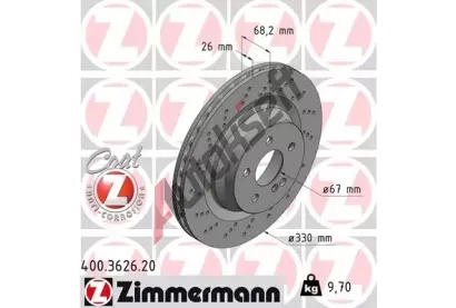 ZIMMERMANN Brzdov kotou drkovan COAT Z - 330 mm ZIM 400.3626.20, 400.3626.20