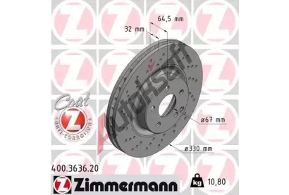 ZIMMERMANN Brzdov kotou drkovan COAT Z - 330 mm ZIM 400.3636.20, 400.3636.20
