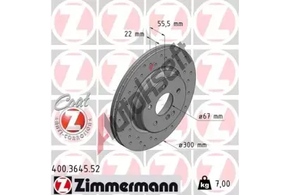 ZIMMERMANN Brzdov kotou drkovan SPORT COAT Z - 300 mm ZIM 400.3645.52, 400.3645.52