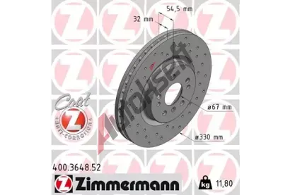 ZIMMERMANN Brzdov kotou drkovan SPORT COAT Z - 330 mm ZIM 400.3648.52, 400.3648.52