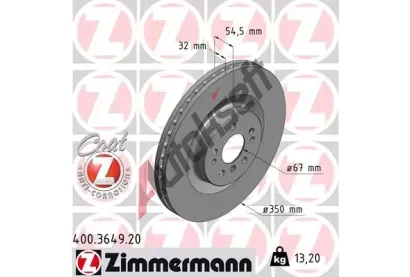 ZIMMERMANN Brzdov kotou COAT Z - 350 mm ZIM 400.3649.20, 400.3649.20