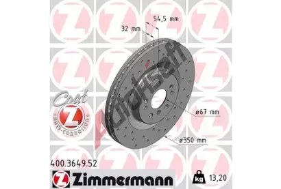 ZIMMERMANN Brzdov kotou drkovan SPORT COAT Z - 350 mm ZIM 400.3649.52, 400.3649.52