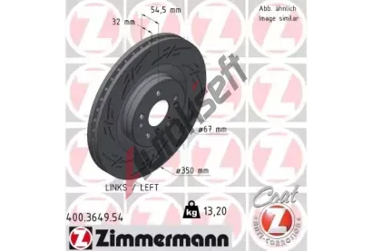 ZIMMERMANN Brzdov kotou BLACK Z - 350 mm ZIM 400.3649.54, 400.3649.54
