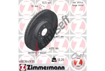 ZIMMERMANN Brzdov kotou BLACK Z - 350 mm ZIM 400.3649.55, 400.3649.55