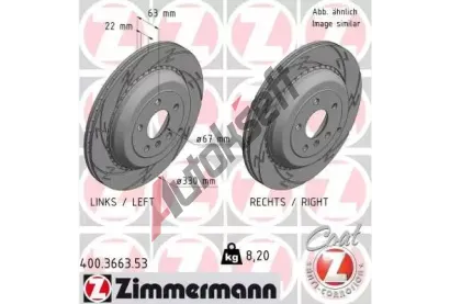 ZIMMERMANN Brzdov kotou BLACK Z - 330 mm ZIM 400.3663.53, 400.3663.53