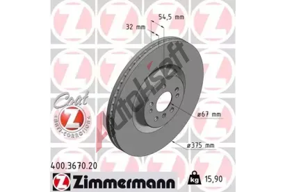 ZIMMERMANN Brzdov kotou COAT Z - 375 mm ZIM 400.3670.20, 400.3670.20