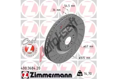 ZIMMERMANN Brzdov kotou COAT Z - 375 mm ZIM 400.3684.20, 400.3684.20