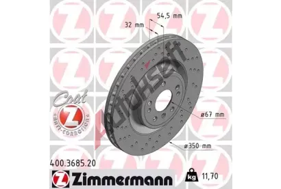 ZIMMERMANN Brzdov kotou COAT Z - 350 mm ZIM 400.3685.20, 400.3685.20