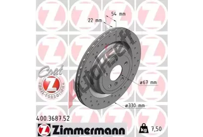 ZIMMERMANN Brzdov kotou SPORT COAT Z - 330 mm ZIM 400.3687.52, 400.3687.52