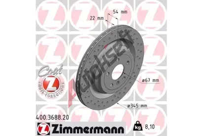 ZIMMERMANN Brzdov kotou COAT Z - 345 mm ZIM 400.3688.20, 400.3688.20