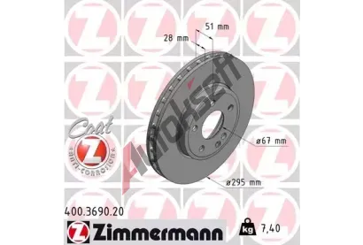 ZIMMERMANN Brzdov kotou COAT Z - 295 mm ZIM 400.3690.20, 400.3690.20