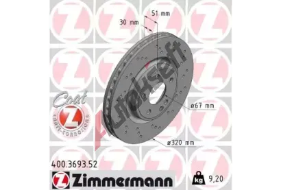 ZIMMERMANN Brzdov kotou SPORT COAT Z - 320 mm ZIM 400.3693.52, 400.3693.52