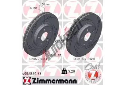 ZIMMERMANN Brzdov kotou BLACK Z - 320 mm ZIM 400.3694.53, 400.3694.53