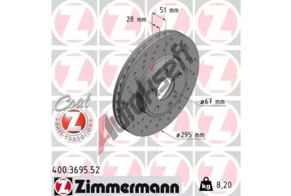 ZIMMERMANN Brzdov kotou SPORT COAT Z - 295 mm ZIM 400.3695.52, 400.3695.52