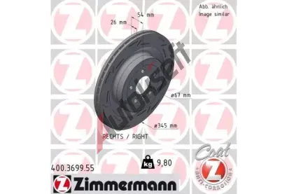 ZIMMERMANN Brzdov kotou BLACK Z 345 mm ZIM 400.3699.55, 400.3699.55