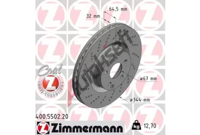 ZIMMERMANN Brzdov kotou COAT Z - 344 mm ZIM 400.5502.20, 400.5502.20