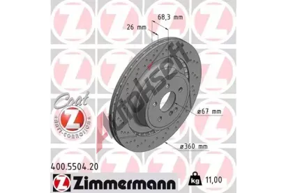 ZIMMERMANN Brzdov kotou COAT Z - 360 mm ZIM 400.5504.20, 400.5504.20