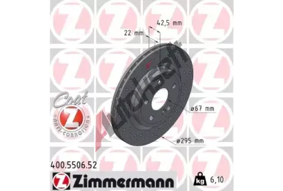 ZIMMERMANN Brzdov kotou SPORT COAT Z - 295 mm ZIM 400.5506.52, 400.5506.52