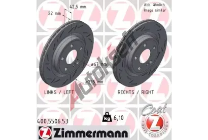 ZIMMERMANN Brzdový kotouč BLACK Z - 295 mm ZIM 400.5506.53, 400.5506.53  ZIMMERMANN Brzdový kotouč BLACK Z - 295 mm ZIM 400.5506.53, 400.5506.53