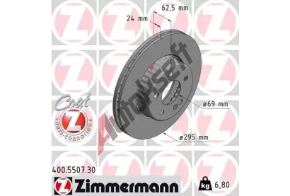 ZIMMERMANN Brzdov kotou FORMULA S COAT Z - 295 mm ZIM 400.5507.30, 400.5507.30