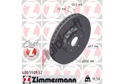ZIMMERMANN Brzdový kotouč SPORT Z - 330 mm ZIM 400.5509.52, 400.5509.52 ZIMMERMANN Brzdový kotouč SPORT Z - 330 mm ZIM 400.5509.52, 400.5509.52