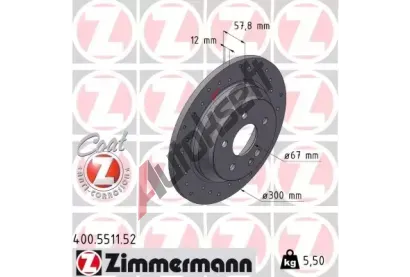 ZIMMERMANN Brzdov kotou SPORT Z - 300 mm ZIM 400.5511.52, 400.5511.52