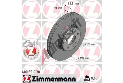 ZIMMERMANN Brzdov kotou FORMULA S COAT Z - 318 mm ZIM 400.5519.30, 400.5519.30