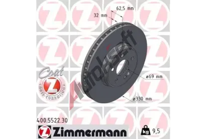 ZIMMERMANN Brzdov kotou FORMULA S COAT Z - 330 mm ZIM 400.5522.30, 400.5522.30