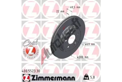ZIMMERMANN Brzdov kotou FORMULA S COAT Z - 300 mm ZIM 400.5523.30, 400.5523.30