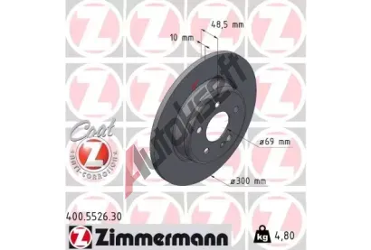 ZIMMERMANN Brzdov kotou FORMULA S COAT Z - 300 mm ZIM 400.5526.30, 400.5526.30