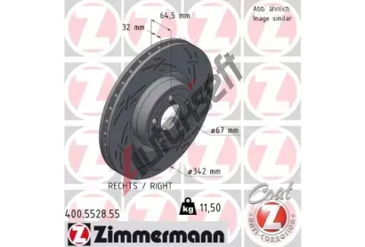 ZIMMERMANN Brzdov kotou BLACK Z - 342 mm ZIM 400.5528.55, 400.5528.55