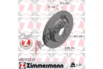 ZIMMERMANN Brzdov kotou COAT Z - 300 mm ZIM 400.5532.20, 400.5532.20