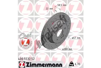 ZIMMERMANN Brzdov kotou SPORT COAT Z - 300 mm ZIM 400.5532.52, 400.5532.52