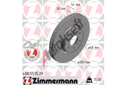 ZIMMERMANN Brzdov kotou COAT Z - 320 mm ZIM 400.5535.20, 400.5535.20