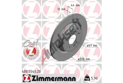 ZIMMERMANN Brzdový kotouč COAT Z - 320 mm ZIM 400.5545.20, 400.5545.20  ZIMMERMANN Brzdový kotouč COAT Z - 320 mm ZIM 400.5545.20, 400.5545.20