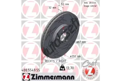 ZIMMERMANN Brzdov kotou BLACK Z 350 mm ZIM 400.5549.55, 400.5549.55