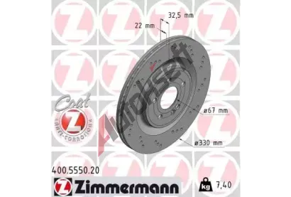 ZIMMERMANN Brzdov kotou COAT Z - 330 mm ZIM 400.5550.20, 400.5550.20
