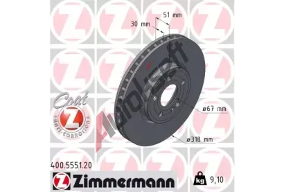 ZIMMERMANN Brzdov kotou COAT Z - 318 mm ZIM 400.5551.20, 400.5551.20