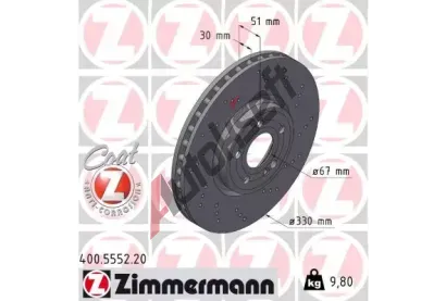 ZIMMERMANN Brzdov kotou COAT Z - 330 mm ZIM 400.5552.20, 400.5552.20