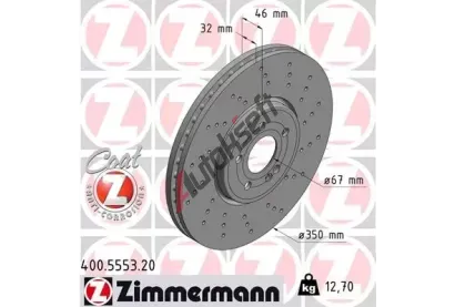 ZIMMERMANN Brzdový kotouč COAT Z - 350 mm ZIM 400.5553.20, 400.5553.20 ZIMMERMANN Brzdový kotouč COAT Z - 350 mm ZIM 400.5553.20, 400.5553.20