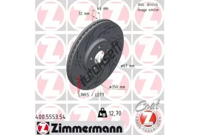 ZIMMERMANN Brzdový kotouč BLACK Z 350 mm ZIM 400.5553.54, 400.5553.54 ZIMMERMANN Brzdový kotouč BLACK Z 350 mm ZIM 400.5553.54, 400.5553.54