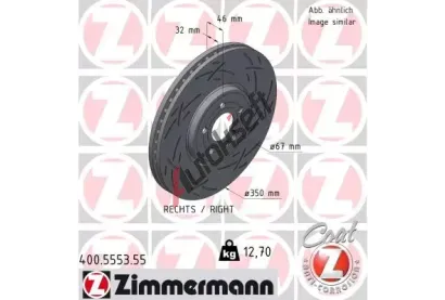 ZIMMERMANN Brzdový kotouč BLACK Z 350 mm ZIM 400.5553.55, 400.5553.55 ZIMMERMANN Brzdový kotouč BLACK Z 350 mm ZIM 400.5553.55, 400.5553.55