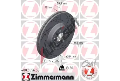 ZIMMERMANN Brzdov kotou BLACK Z - 354 mm ZIM 400.5556.55, 400.5556.55