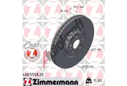 ZIMMERMANN Brzdov kotou COAT Z - 375 mm ZIM 400.5558.20, 400.5558.20