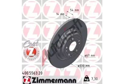 ZIMMERMANN Brzdový kotouč COAT Z - 330 mm ZIM 400.5563.20, 400.5563.20 ZIMMERMANN Brzdový kotouč COAT Z - 330 mm ZIM 400.5563.20, 400.5563.20